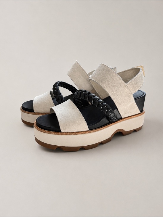 Sorel Shoes - SOREL Kinetic Impact Slingback Platform Sandals Sea Salt Black Women’s 6